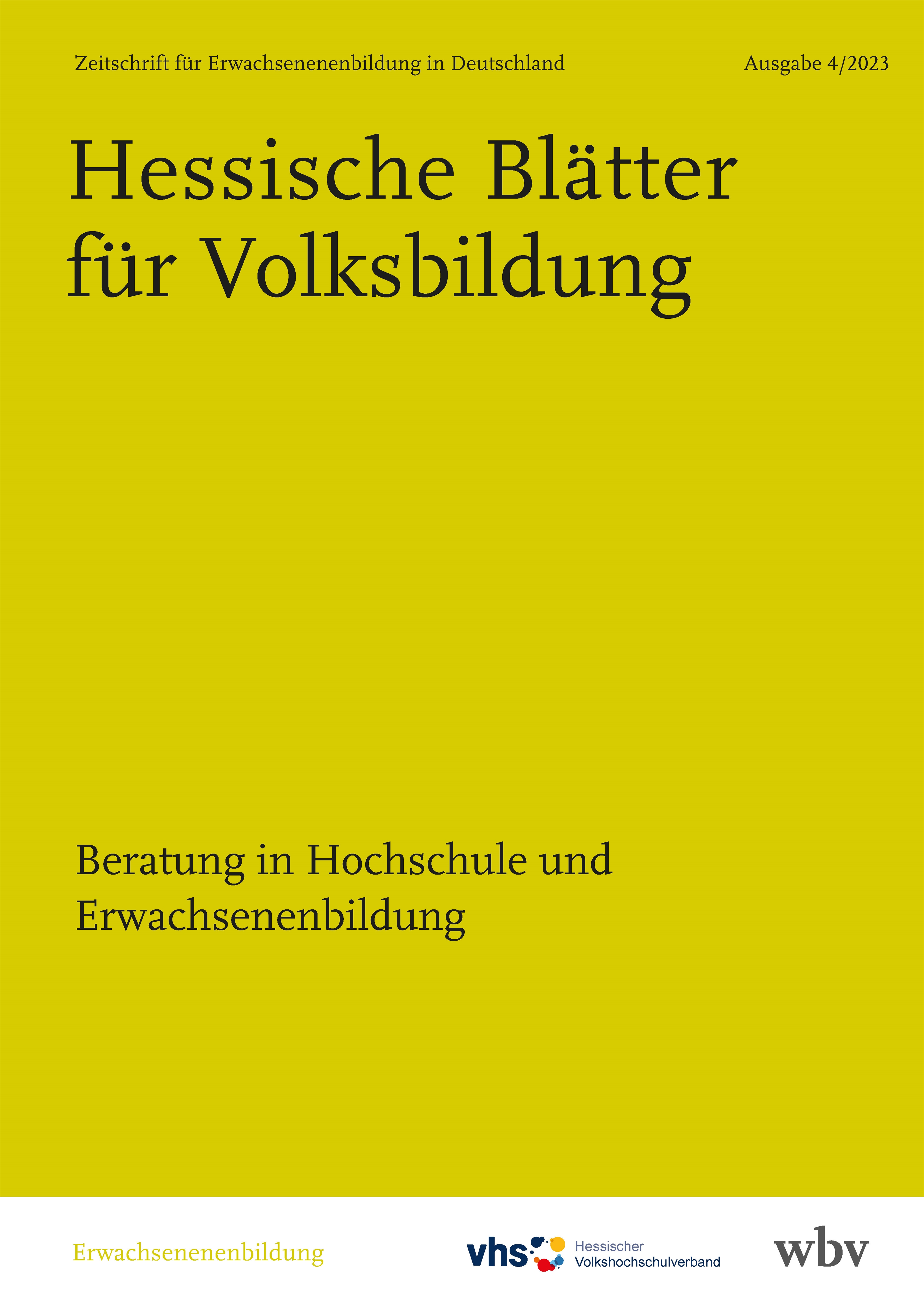 Beratung in Hochschule und Erwachsenenbildung