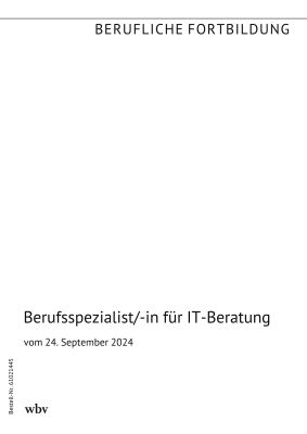 Berufsspezialist/-in für IT-Beratung