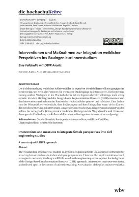 Interventionen und Maßnahmen zur Integration weiblicher Perspektiven ins Bauingenieur:innenstudium. Eine Fallstudie mit DBIR-Ansatz