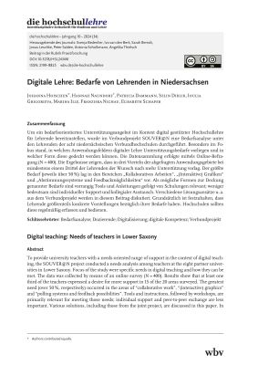 Digitale Lehre: Bedarfe von Lehrenden in Niedersachsen