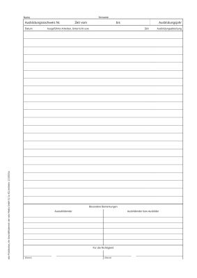 Berichtsheft - Ausbildungsnachweis für eine Woche (neutral)
