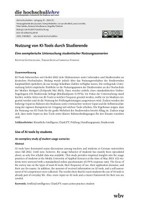 Nutzung von KI-Tools durch Studierende. Eine exemplarische Untersuchung studentischer Nutzungsszenarien