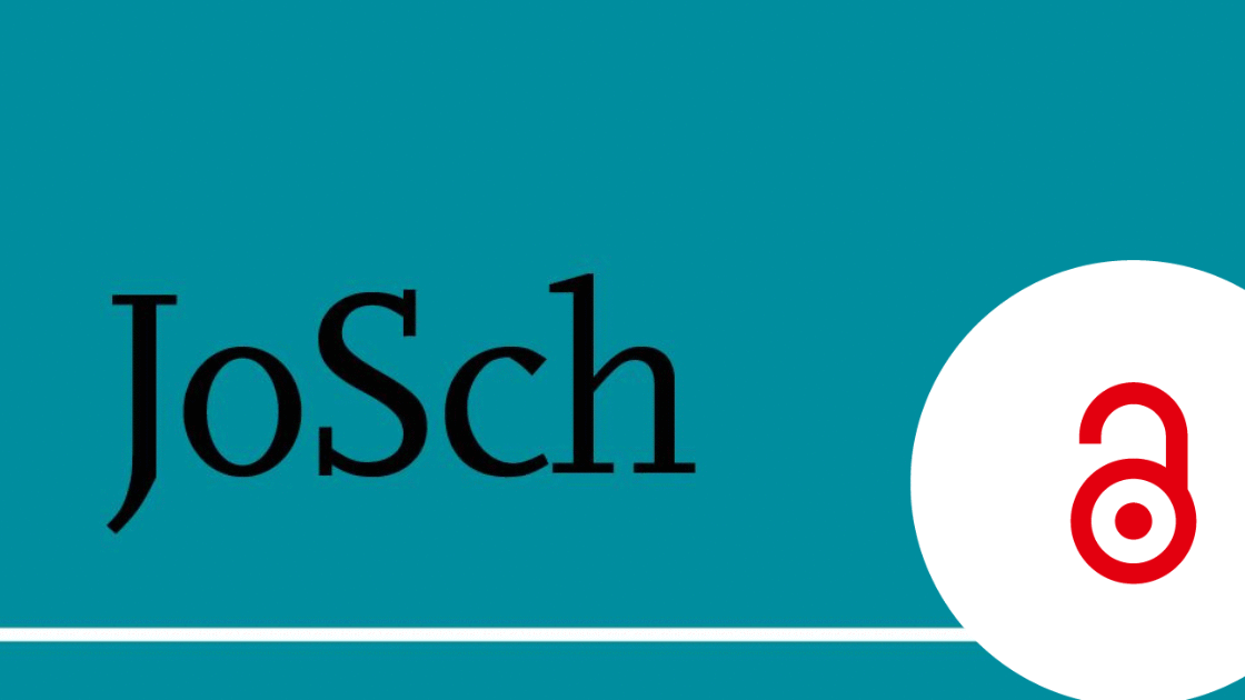 Schriftzug JoSch auf blauem Hintergrund. In der rechten unteren Ecke ist das Open-Access-Logo abgebildet.
